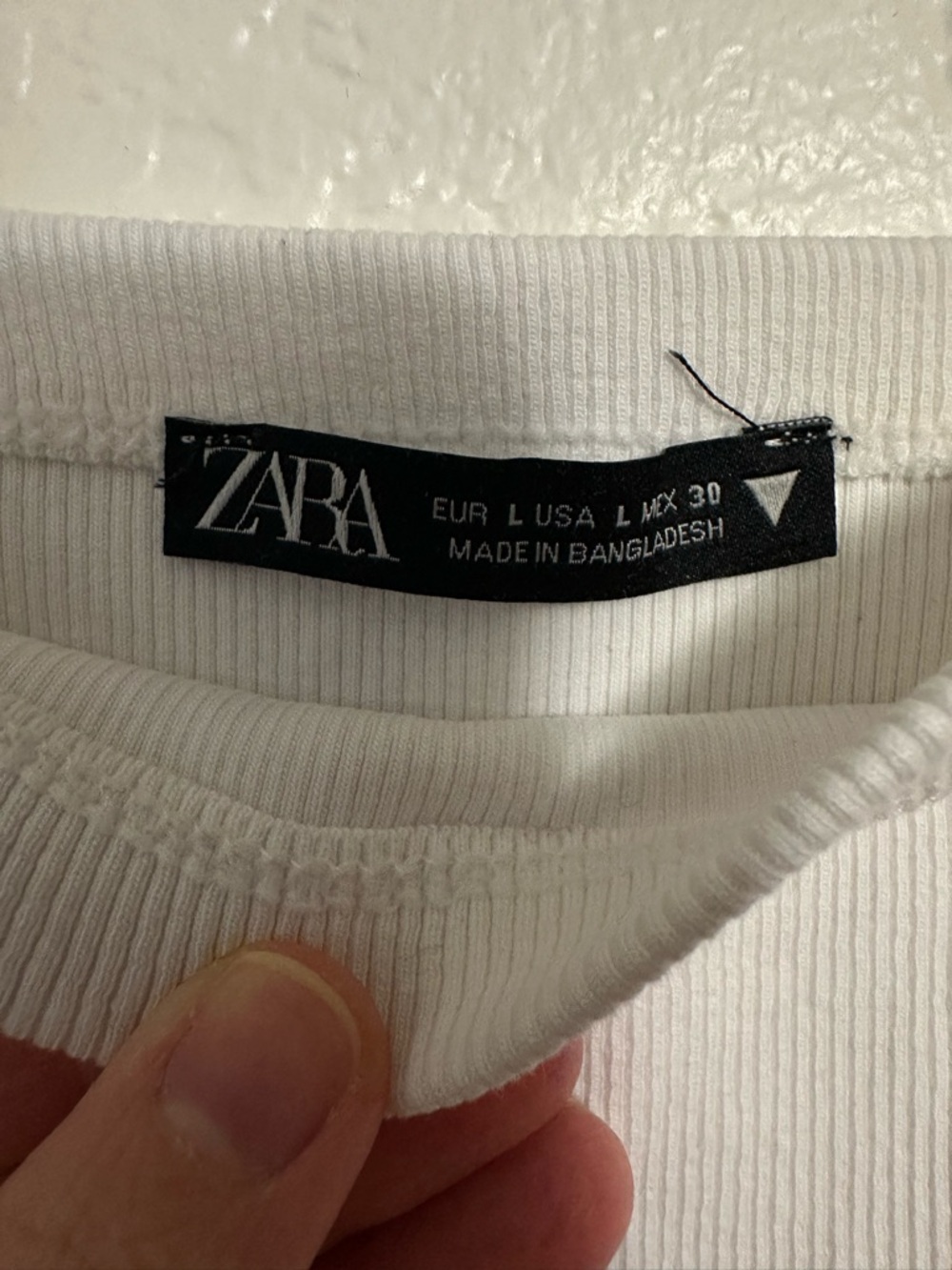 Zara White Ribbed Dress - Picture 5 of 7